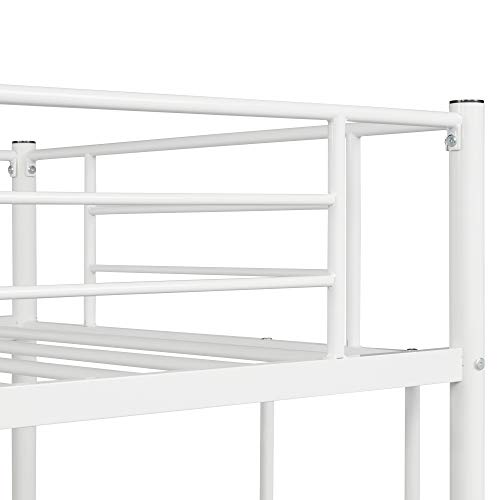 Twin Loft Bed Frame with 2 Ladders, High Metal Loft Bed for Kids, 220 lbs Weight Limits, Twin