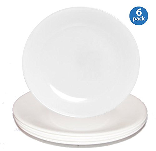 Corelle Livingware Luncheon Plate, Winter Frost White, Size: 8-1/2-inch (6 Pack, White)