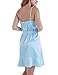 Yulee Women's Satin Chemise Embroidery Nightgown Ruffle Hem Sleepwear S-XXL