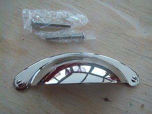 Ironmongery World Bright Nickel (Like Chrome) Cup Shell Drawer Cupboard Door ...