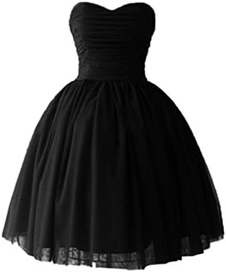 Victoria Dress Ball Gown Sweetheart Cocktail Dresses Satin Homecoming Dresses-6-Black