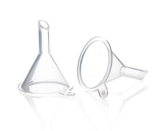 Astra Gourmet Small Clear Plastic Mini Funnels for Bottle Filling Perfumes Essential Oils Science Laboratory Chemicals Arts and Crafts Supplies 20pcs