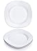 Y YHY 7.3 Inches Porcelain Appetizer Plate Set, White Square Dessert Plates, Set of 4