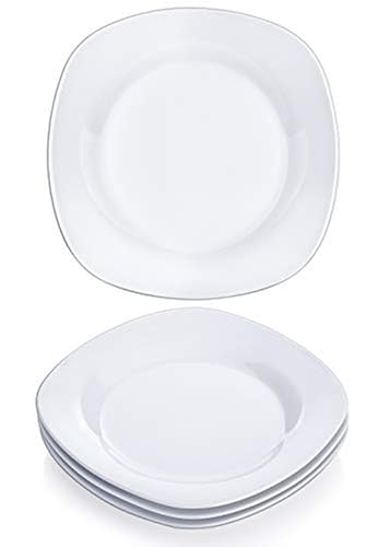 Y YHY Inches Porcelain Appetizer Plate Set, White Square - Main Image