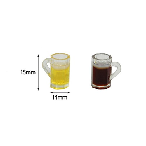Gbell Beer Cup Mug Model for 1/12 Scale Miniature Dollhouse Accessories Girls Toy (Yellow)