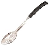 Browne-Halco 5764 Stainless Steel Slotted Serving Spoon with Black Polypropylene Handle, 13-Inch