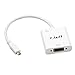 J&D Micro HDMI to VGA, Gold-Plated Micro HDMI to VGA Adapter Cable Converter, Micro HDMI VGA Adapter - White