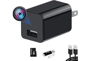 xingshunjie Hidden Camera Charger, Mini Full HD 1080P Spy Camera Charger, Nanny Cam with Micro SD Card, Indoor Security Camer
