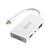 WEme 4-in-1 Mini DisplayPort (Compatible Thunderbolt) to HDMI/DVI/VGA Adapter Cable with Audio Output Converter [DP 1.2 Version] for Apple MacBook Air Pro, Microsoft Surface Pro, Surface Book, White