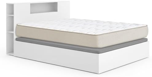 DEKIT - Pacote de Poupança do Quarto Nest Canapé com Cabeceira de Dez com 1 colchão viscoelástico Nova 150 x 190 cm, altura 20 cm