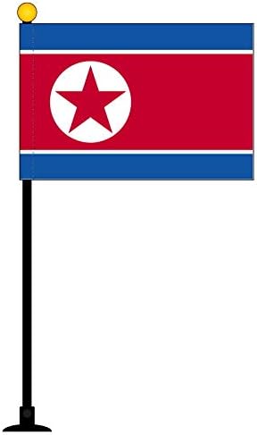 Amazon 朝鮮民主主義人民共和国 北朝鮮 国旗 ミニフラッグ ポール 吸盤付き 高級テトロン製 地図 国旗 おもちゃ