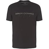 Armani Exchange Mens Regular Fit Crew Neck Cotton Jersey Embellished Logo Tee