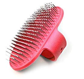 Bahob® Pet Grooming Brush Dog Cat Silicone Based Natural Bristle Brush With Hand Wrap 13cm,Grooming Massage Short or Long Hair (Red)