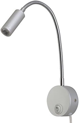 Agese LED Reading Light Wall Sconces Light Silver Finished Warm White 3000K Plug Cord Wall Mounted Lamp for Reading (Silver(3000K))