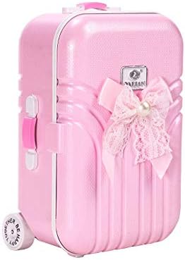 XuxMim Creative Mini Suitcase Toy For 23.5 inch BJD Girl Doll Fashion Trunk Luggage Box(pink,13X 1.5 X8cm)