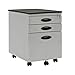 Calico Designs Metal Full Extension, Locking, 3-Drawer Mobile File Cabinet Assembled (Except Casters) for Legal or Letter Files with Supply Organizer Tray in Silver