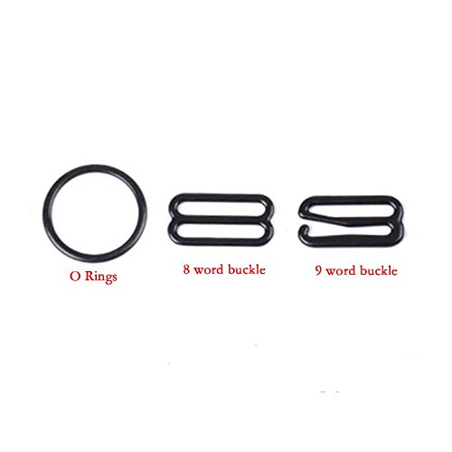 Buckles - 20pcs 6mm~25mm Metal/Plastic Bra Strap Adjustment Buckles Underwear sliders Rings Clips For Lingerie Adjustment DIY Accessories - (Size: 25mm, Color: Plastic black) - Thumbnail 6