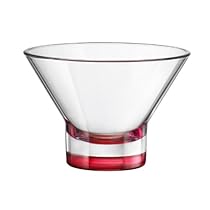 Bormioli Rocco Ypsilon Dessert Bowls, Red, Set of 6