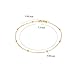Solid 14K, 18K Gold Bracelets for Women, Real Gold Bead Chain Thin Bracelet, Small, 6.35