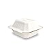 Green Earth 6-inch, 500-Count, Compostable Clamshell, Natural Bagasse (Sugarcane Fiber), Take-Out/to-Go Food Boxes - Biodegradable Containers, Hinged Lid Microwave-Safe Gluten-Free Eco-Friendly