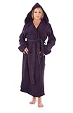 Del Rossa Women's Classic Fleece Hooded Bathrobe Robe