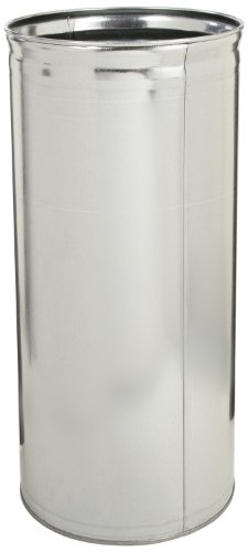 Witt Industries 415DTBK-R Steel 15-Gallon Standard Open Top Indoor Recycling Receptacle with Galvanized Liner, Legend "Recycle", Round, 15" Diameter x 35" Height, Black - Thumbnail 2