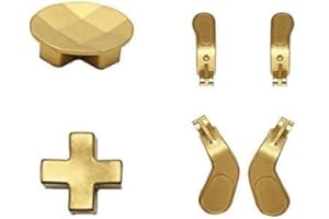 EASEGMER 4 pcs Trigger Paddles and 2 Interchangeable D-Pads Metal Stainless Steel Replacement Parts for Elite Series 2 and Xbox one Elite Controllers… (Gold)