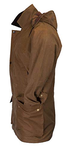 Walker & Hawkes - Mens Unpadded Wax Jacket Countrywear Hunting Waxed Coat - Beige - Large - Thumbnail 3