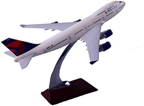 Marrsto 32Cm Boeing 747 Resin Aircraft Model B747 Delta Airlines Airplane Airbus Model Delta International Aviation Airways Stand Crafts