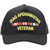 Artisan Owl United States Iraq Afghanistan Veteran Emblem Patch Hat – Adjustable Baseball Cap (Black)