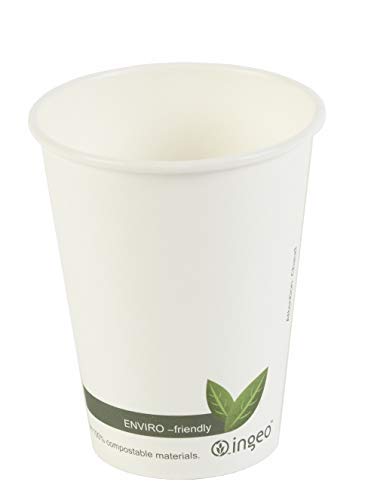 The eco friendly pack: 100 - 8oz (227ml) biodegradable & compostable paper coffee cups with free wooden biodegradable stirrers (8oz (227ml) 100 Pack)