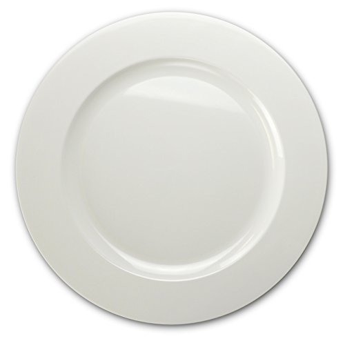 OCCASIONS 40 PACK, Extra Heavyweight Disposable Wedding Party Plastic Plates/Chargers/Serving Tray (12'' Plate, Plain White)