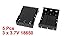 Saim Plastic 3.7V 18650 Batteries 6 Pin Battery Holder Case Black Pack of 5