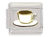 Coffee Cup Italian Charm Bracelet Link