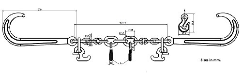 G70 V-Chain Bridle w/ 15" Large J Hooks, TJ Hook and Grab Hooks 3' Legs - Thumbnail 2