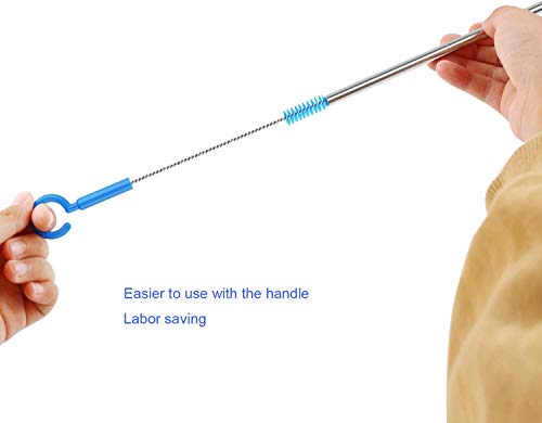 Upgraded Version 12 Pieces Drinking Straw Cleaning Brush Kit Blue, 12 Inches, 10 Inches and 8 Inches Straw Cleaner, Bendable Straw Brush For Multiple Size Straws - Thumbnail 3