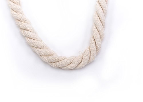 Tosnail-Three-Strands-of-White-Twisted-Cotton-Ropes-35-inch-Diameter-33-Feets-Length Tosnail-Three-Strands-of-White-Twisted-Cotton-Ropes-35-inch-Diameter-33-Feets-Length