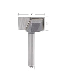 JESTUOUS - Puntas de limpieza para enrutador inferior (diámetro del vástago de 1 4", diámetro de corte: 1 corte, diámetro de diámetro: 2, cortador de carburo con punta de flauta, alerón plano, herramienta de planchado de superficie)