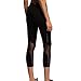 FWN Yoga Capris for Women Sports Fitness Running Active Leggings Workout Mesh Pants with Hidden Zipper Pocket (Medium)