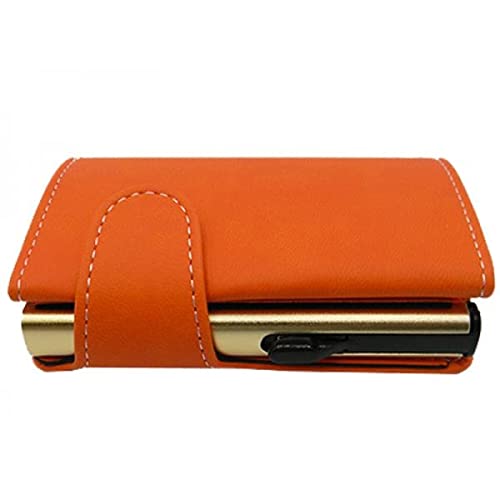 RF Distribution Leather Credit Card Holder, Orange, Taglia Unica, Classic
