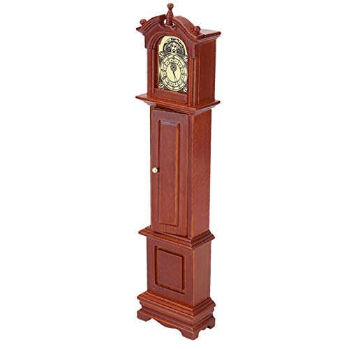 Zerodis Dollhouse Vintage Floor Clock,112 Simulation Miniature Wooden Furniture Grandfather