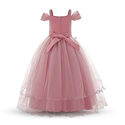 Nileafes Flower Girls Embroidered Lace Maxi Dress