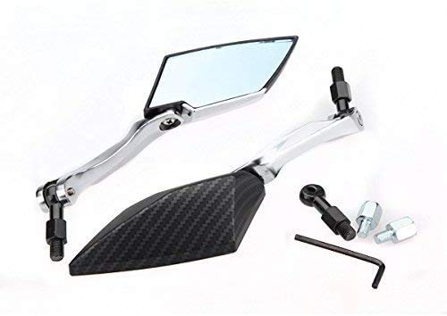 GOZAR Motorcycle Rear View Side Mirrors Compatible with Yamaha/Honda/Suzuki/Kawasaki - Carbon