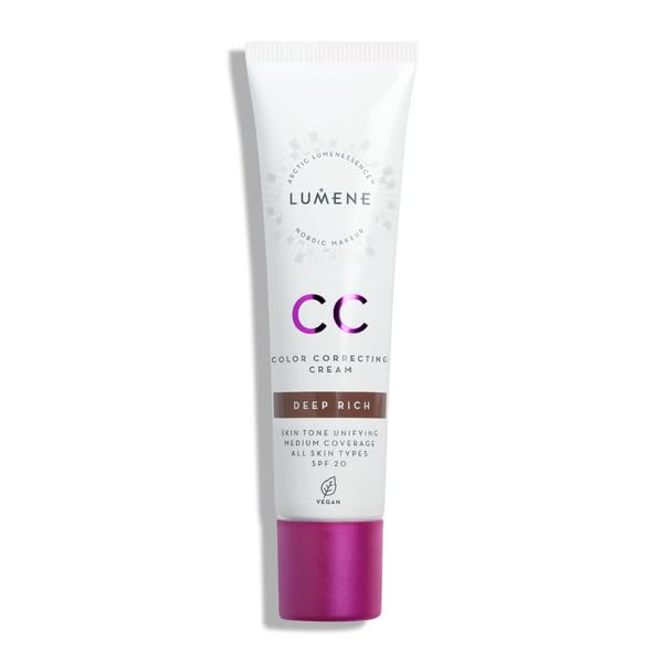 LUMENE CC Cream Color Correcting Cream Foundation | SPF 20 | Medium Coverage | Lightweight and Antioxidant-Rich | Hydrates While Reducing Redness | All Skin Types | Vegan |30 ml | Deep Rich