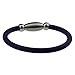 Navy Blue Silicone Rubber Bracelet Titanium Therapy Magnetic Clasp Small Unisex Size for Women Boy Girl Men