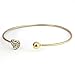 TONSEE Girl Simple Style Love Heart Rhinestone Pendant Open Bangle Bracelet