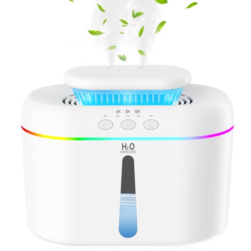 Humidifier Air Humidifiers 2L for Baby Room Humidifier Plants with 2 Adjustable Misting Modes and Multicolor LED Night Light. 28dB Must be plugged in to work