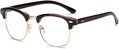 ブルー ライト カットメガネ Pc グラス メガネ 青色光 カット 紫外線 伊達メガネ ブルーライト軽減 99 透明 度なし 半フレーム 保護 眼の疲労軽減 輻射防止 視力保護 ダークブラウン