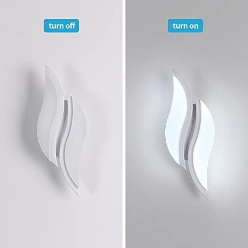 Goeco LED Indoor Wall Light 12 W Modern Acrylic for Bedroom Living Room Bathroom Corridor, Cool White Light 6500K