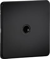 Knightsbridge 20A Flex Outlet Plate Matt Black Screwless Low Profile Metal view 2